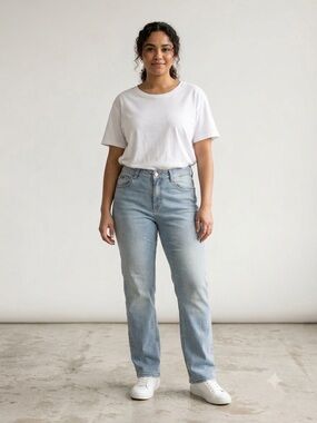 CAMBIO Jeans Sharon Light Wash Distressed Straight Leg 🎁 Free with Bundle *